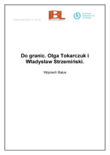 Do granic. Olga Tokarczuk i Władysław Strzemiński