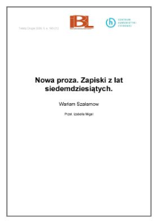 Nowa proza. Zapiski z lat siedemdziesiątych