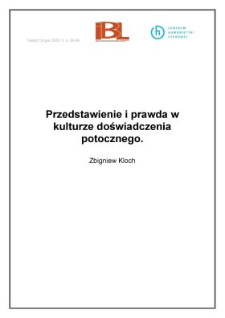 Przedstawienie i prawda w kulturze doświadczenia potocznego