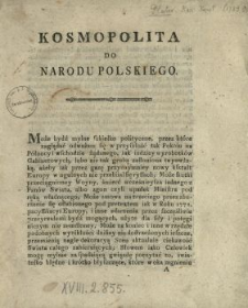 Kosmopolita Do Narodu Polskiego