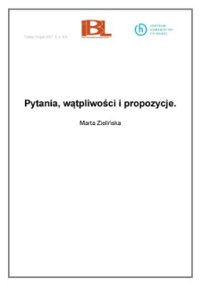 Pytania, wątpliwości i propozycje
