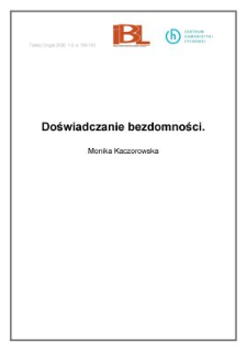 Doświadczanie bezdomności