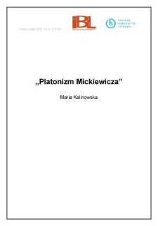 "Platonizm Mickiewicza"