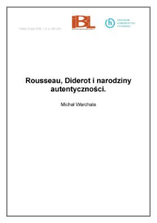 Rousseau, Diderot i narodziny autentyczności