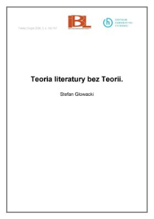 Teoria literatury bez Teorii