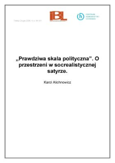 "Prawdziwa skala polityczna". O przestrzeni w socrealistycznej satyrze