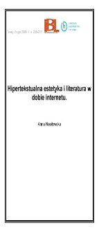 Hipertekstualna estetyka i literatura w dobie internetu
