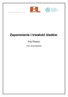 Zapomnienie i trwałość ślad&oacute;w