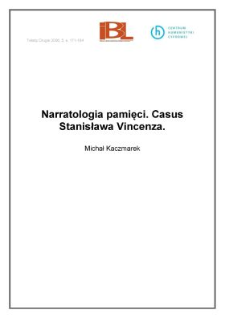 Narratologia pamięci. Casus Stanisława Vincenza