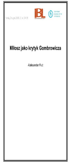 Miłosz jako krytyk Gombrowicza