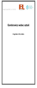 Gombrowicz wobec sztuki