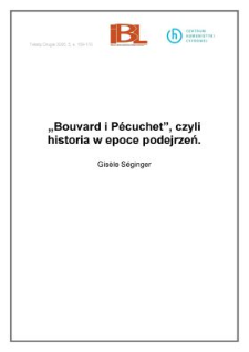 "Bouvard i Pécuchet", czyli historia w epoce podejrzeń