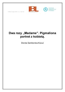 Dwa razy Madame. Pigmaliona autoportret z kobietą