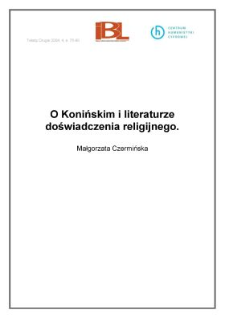 O Konińskim i literaturze doświadczenia religijnego