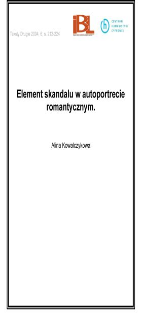 Element skandalu w autoportrecie romantycznym