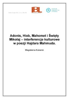 Adonis, Hiob, Mahomet i Święty Mikołaj - interferencje kulturowe w poezji Hajdara Mahmuda