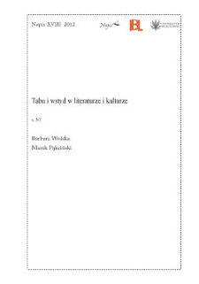 Tabu i wstyd w literaturze i kulturze [Wstęp]