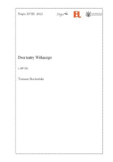 Dwa teatry Witkacego