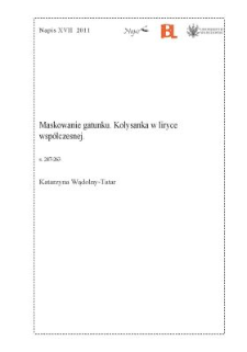 Maskowanie gatunku. Kołysanka w liryce współczesnej