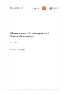 Bilans uczestnictwa.Rodzina w powieściach Stanisława Brzozowskiego