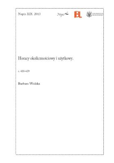 Horacy okolicznościowy i użytkowy