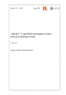 "Sąd oka"? O sposobach postrzegania świata w tw&oacute;rczości Bolesława Prusa