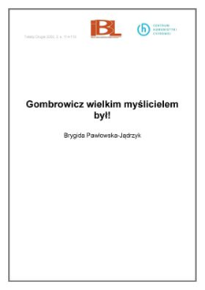 Gombrowicz wielkim myślicielem był!