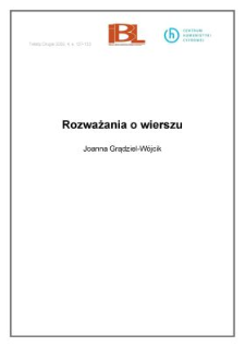 Rozważania o wierszu
