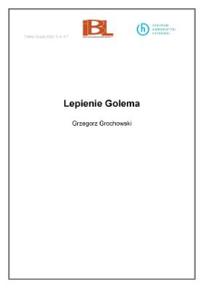 Lepienie Golema (wstęp)