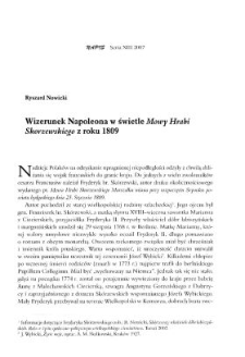 Wizerunek Napoleona w świetle "Mowy Hrabi Skorzewskiego" z roku 1809