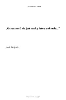 "Grzeczność nie jest nauką łatwą ani małą..." [Wstęp]