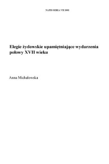 Elegie żydowskie upamiętniające wydarzenia połowy XVII wieku