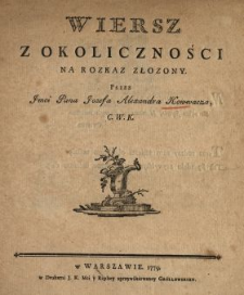 Wiersz Z Okoliczności Na Rozkaz Złozony