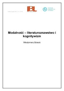Modalność - literaturoznawstwo i kognitywizm