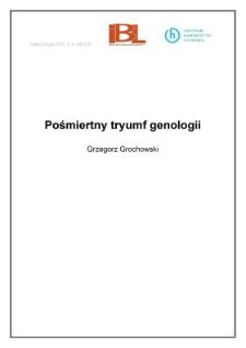 Pośmiertny tryumf genologii