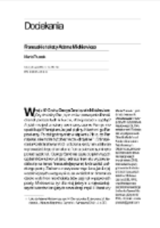 Francuskie teksty Adama Mickiewicza