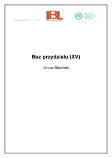 Bez przydziału (XV)