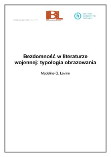 Bezdomność w literaturze wojennej: typologia obrazowania