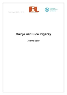 Dwoje ust Luce Irigaray