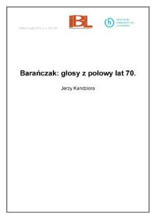 Barańczak: głosy z połowy lat 70.