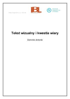 Tekst wizualny i kwestia wiary