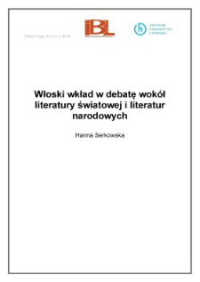 Włoski wkład w debatę wokół literatury światowej i literatur narodowych