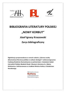 J&oacute;zef Ignacy Kraszewski : zarys bibliograficzny