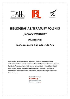 Oświecenie : hasła osobowe P-Ż, addenda A-O