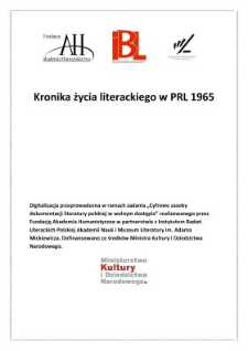 Kronika życia literackiego 1965