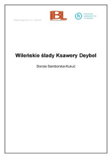 Wileńskie ślady Ksawery Deybel