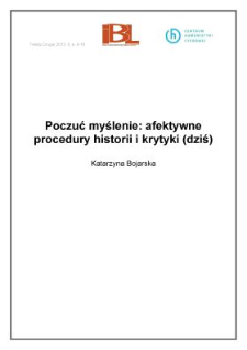 Poczuć myślenie: afektywne procedury historii i krytyki (dziś)