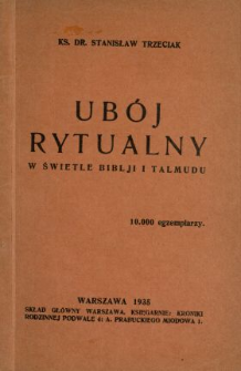 Ub&oacute;j rytualny w świetle Biblji i Talmudu