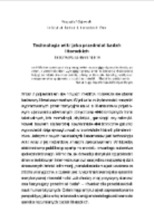 Technologia wiki jako przedmiot badań literackich