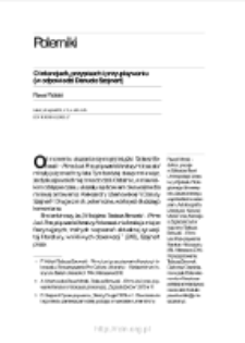 O intencjach, przypisach i przy-pisywaniu (w odpowiedzi Danucie Szajnert)